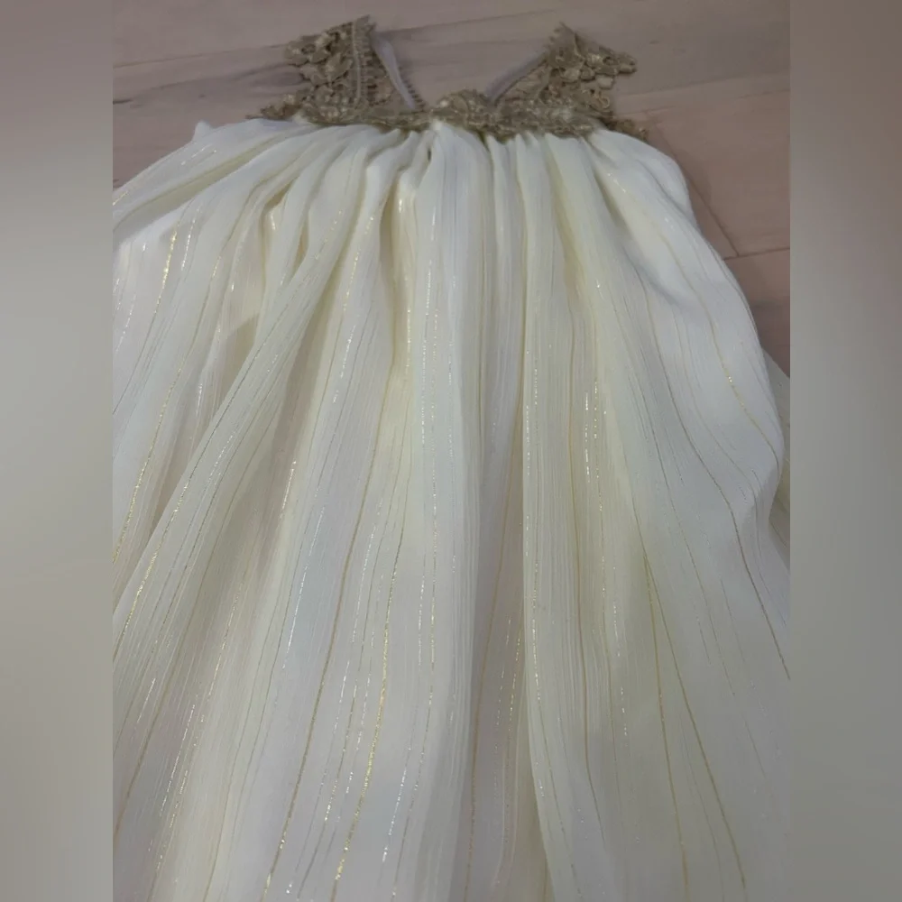 Sweet Boutons Metallic Thread Kids Dress Girls Size 7 - Picture 10 of 17